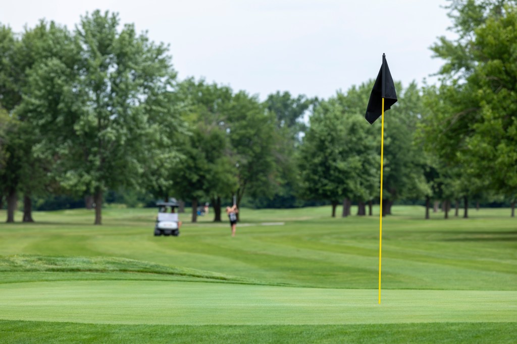 Flag on golf course