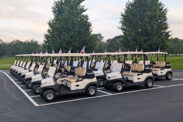 Golf Carts with American Flags
